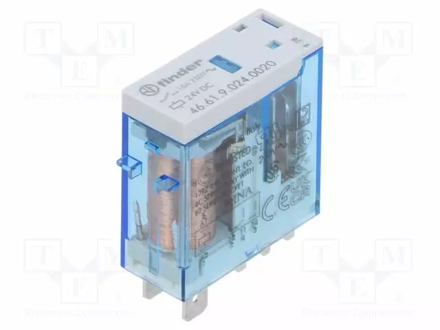 RELE - SPDT - UKELAN: 24VDC - 16A/250VAC - ALUSLEVY - Teollisuusreleet - 46.61.9.024.0020 - 1