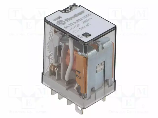 RELE - DPDT - 24VAC - IKOSKETINTEN MAX: 12A - Teollisuusreleet - 56.32.8.024.0000 - 1