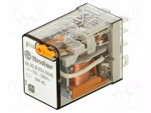 RELE - DPDT - 24VAC - IKOSKETINTEN MAX: 12A - Teollisuusreleet - 56.32.8.024.0040 - 1