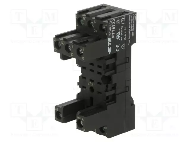 RELEKANTA - PIN: 11 - 12A - 250VAC - DIN-KISKOLLE - RUUVIPURISTIMET - PT - Releiden lisätarvikkeet - PT78730 - 1