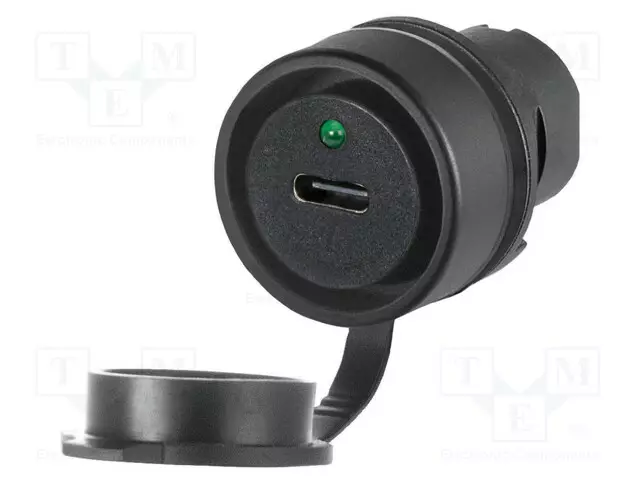 USB-PISTORASIA, 3.0 C/A - 22MM - 46 - Ø22,3MM - PANEELIASENNETTAVA - MUSTA - Taulukytkimien lisävarusteet - 46-2Y50.101C.000 - 1