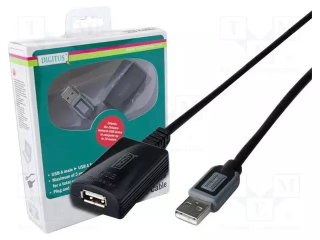 USB-TOISTIN - USB 2.0 - USB A RASIA,USB A PISTOKE MUSTA - USB kaapelit ja adapterit - A-DA-73100 - 1