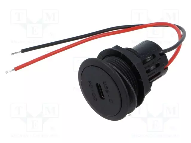 USB VIRTALÄHDE - USB C RASIA,USB C POWER DELIVERY - 3A - MUSTA - Autopistokelaturit ja virtalähteet - PROCAR-67361550 - 1