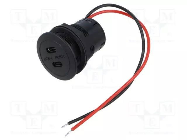 USB VIRTALÄHDE - USB C RASIA X2,USB C POWER DELIVERY - 3A - MUSTA - Autopistokelaturit ja virtalähteet - PROCAR-67371550 - 1