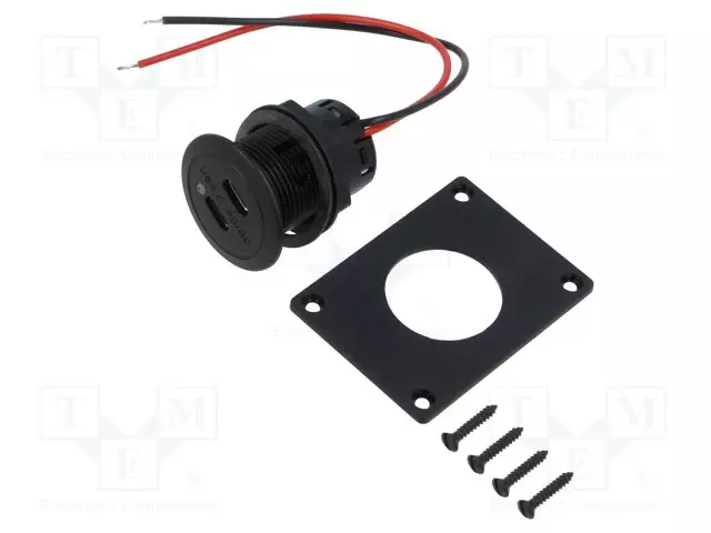 USB VIRTALÄHDE - USB C RASIA X2,USB C POWER DELIVERY - 3A - MUSTA - Autopistokelaturit ja virtalähteet - PROCAR-67372500 - 1