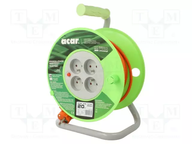 VERKKOJATKOKAAPELI - 3X1MM2 - RUMPU-PISTORASIAT: 4 - PVC - ORANSSI - Jatkojohdot ja -haaroittimet - ACAR-M01950 - 1