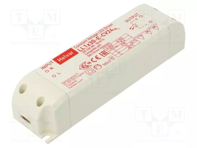 VIRTALÄHDE: IMPULSSI - LED - 30W - 24VDC - 1,25A - 198÷264VAC - IP20 - 86% - LED teholähteet - 5587000 - 1
