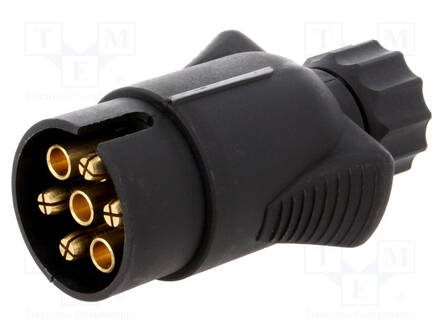 AJONEUVOLIITIN - PISTOKE - JOHTOON - PIN: 7 - RUUVI TERMINAALI - Ajoneuvoliittimet - W12-T7-21 - 1