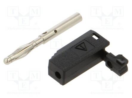 LABORATORY CONNECTOR: 2MM BANANA - PLUG - 10A - 30VAC - 60VDC - MUSTA - Banaaniliittimet 2mm - SLS205-X-21 - 1