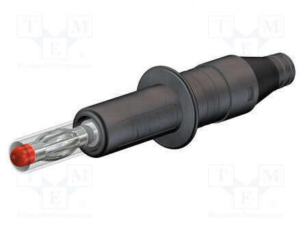 LABORATORY CONNECTOR: 4MM BANANA - PLUG - 32A - 600V - MUSTA - 2.5MM2 - Banaaniliittimet 4mm - X-GL-438-21 - 1