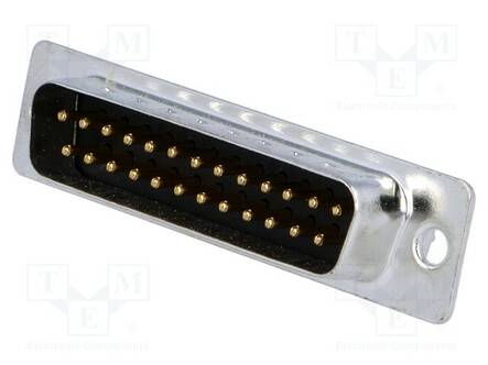 D-SUB LIITIN - PIN: 25 - PISTORASIA - UROS - SUORA - THT - 5AOHM - D liittimet - DB25-PT-1 - 1