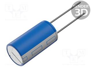 SUPERKONDENSAATTORI - THT - 2F - 2,7VDC - Ø8X20MM - H: 20MM - Ø: 8MM - Superkondensaattorit - SC2V7L205MH-1 - 1