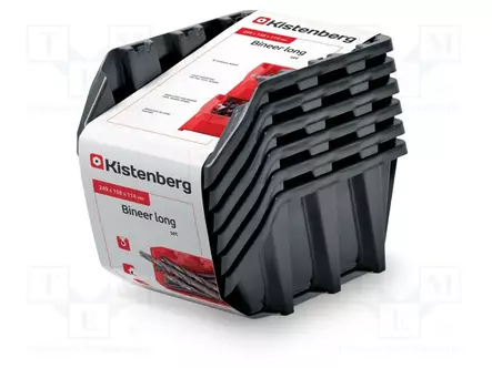 SÄILIÖ: KYVETTI - MUSTA - PITKÄ - 249X158X114MM - 6KPL - KBILS25 - BINEER - Säiliöt ja rasiat - KBILS25-S411 - 1