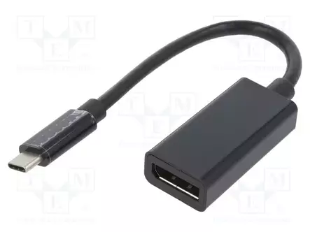 ADAPTERI - DISPLAYPORT 1.2,USB 3.1 - 0,15M - MUSTA - 2K,4K,UHD 2160P - USB kaapelit ja adapterit - A-CM-DPF-01 - 1
