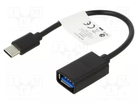 ADAPTERI - OTG,USB 2.0 - USB A RASIA,USB C PISTOKE - NIKKELÖITY - USB kaapelit ja adapterit - AD-OTG-UC-01 - 1
