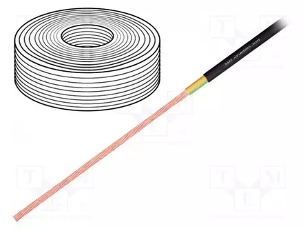 JOHTO: MOOTTORI-CHAINFLEX® CFPE - 1G2,5MM2 - MUSTA - CU - 6MM - Suojatut ohjaimien kaapelit - CFPE.25.01 - 1