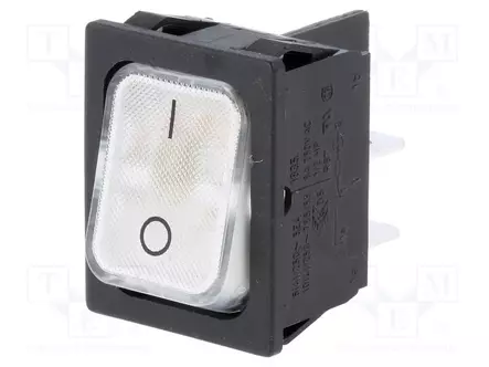 KEINUKYTKIN - DPST - AS: 2 - ON-OFF - 10A/250VAC - VALKOINEN - IP40 - LEDOHM - Keinukytkimet - 01835.3105-01 - 1