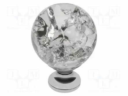 KNOB - Ø: 30MM - H: 43MM - GLASS,ZAMAK - GLAMOUR - PLATING: GALVANIZED - Sormiruuvit ja nupit - GTV-GZ-CRPC30-01 - 1