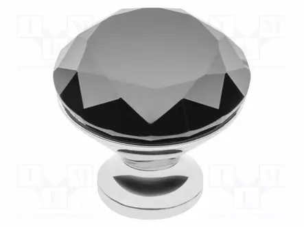 KNOB - Ø: 40MM - H: 38MM - GLASS,ZAMAK - GLAMOUR - PLATING: GALVANIZED - Sormiruuvit ja nupit - GTV-GZ-CRPB40-A1 - 1