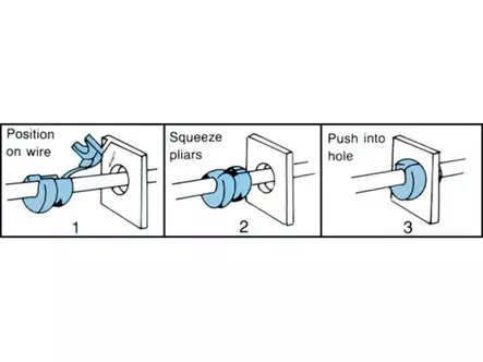 LÄPIVIENTI / VEDONPOISTAJA LITTEÄLLE KAAPELILLE 3 x 5.6mm / SEINÄMÄPAKSUUS MAKS. 1.6mm - Vedonpoistajat - CB31 - 2