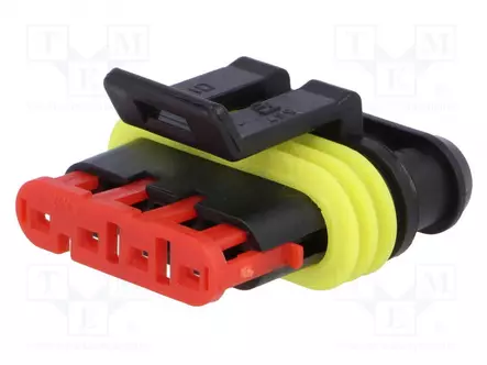 LIITIN: JOHTO-JOHTO - PISTOKE - NAARAS - SUPERSEAL 1.5 - 24VDC - PIN: 4 - Ajoneuvoliittimet - AMP-0-0282088-1 - 1