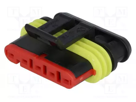 LIITIN: JOHTO-JOHTO - PISTOKE - NAARAS - SUPERSEAL 1.5 - 24VDC - PIN: 5 - Ajoneuvoliittimet - AMP-0-0282089-1 - 1