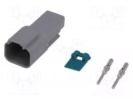 LIITIN: JOHTO-JOHTO - PISTOKE - UROS - AT - PIN: 2 - IP67,IP69K - JOHTOON - Ajoneuvoliittimet - AT04-2P-KIT01 - 1