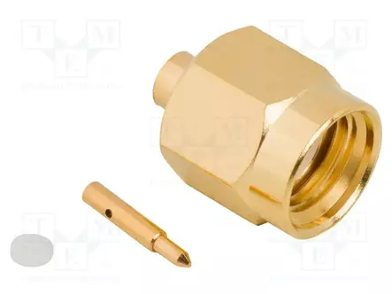 LIITIN: SMA - PISTOKE - UROS - SUORA - 50OHM - JUOTETTAVA - JOHTOON - PTFE - SMA, SMB, SMC liittimet - 132101 - 2