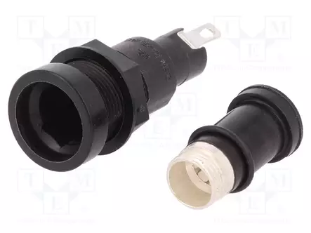 RASIA - 5X20MM - 10A - 250VAC - FIN - PANEELIASENNETTAVA - MUSTA - UL94V-0 - IP67 - Sulakepitimet - 0031.1351 - 2