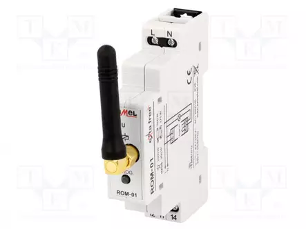 DIN-KISKOLLE - 230VAC - NO / NC RELE - EXTA FREE - 868,32MHZ - Rakennusautomatiikka - ROM-01 - 1