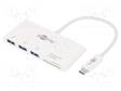 ADAPTERI - USB 3.0 - 0,15M - VALKOINEN - LIITTIMEN VÄRI: VALKOINEN - USB kaapelit ja adapterit - USB.C-ADAP-01 - 1