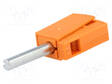 LABORATORY CONNECTOR: 4MM BANANA - PLUG - 20A - 42V - ORANGE - 40MM - Banaaniliittimet 4mm - WGO-215211 - 1