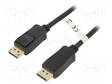 KAAPELI - DISPLAYPORT-PISTOKE,MOLEMMIN PUOLIN - PVC - 5M - MUSTA - HDMI, DVI, DisplayPort johdot - GOOBAY-49961 - 1