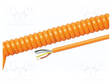 KIERREKAAPELI - H05BQ-F - 4G1MM2 - SUOJAAMATON - PUR - ORANSSI - 1,5M - 6M - Spiraalikaapelit - HELUKABEL-85331 - 1