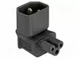 IEC C14 UROS-IEC C5 NAARAS-KULMA- 2,5A - 250V - Tietokone- ja  laitejohdot - DELOCK-80471 - 1