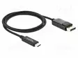 KAAPELI - DISPLAYPORT-PISTOKE,USB C PISTOKE - TEKSTIILI - PIT: 1M - HDMI, DVI, DisplayPort johdot - DELOCK-81701 - 1