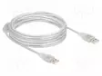 KAAPELI - USB 2.0 - USB A PISTOKE,MOLEMMIN PUOLIN - 5M - LÄPINÄKYVÄ - USB kaapelit ja adapterit - DELOCK-83891 - 1