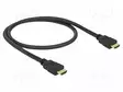 KAAPELI - HDMI-PISTOKE,MOLEMMIN PUOLIN - PIT: 0,5M - MUSTA - 28AWG - HDMI, DVI, DisplayPort johdot - DELOCK-84751 - 1