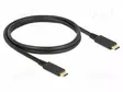 KAAPELI - USB C PISTOKE,MOLEMMIN PUOLIN - 1M - MUSTA - 10GBPS - 5A - USB kaapelit ja adapterit - DELOCK-85531 - 1