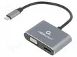 ADAPTERI - USB 3.0 - 0,15M - MUSTA - 3D,4K,FULL HD 1080P,UHD 2160P - USB kaapelit ja adapterit - A-USB3C-HDMIVGA-01 - 1