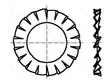ALUSLEVY - ULKOPUOLELLA HAMMASTETTU - M3 - D=6MM - H=0,4MM - DIN 6798A - Aluslevyt ja prikat - B3BN781 - 1