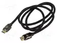 KAAPELI - HDMI-PISTOKE,MOLEMMIN PUOLIN - TEKSTIILI - 1,5M - MUSTA - HDMI, DVI, DisplayPort johdot - ART-AL-01 - 1