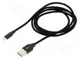 KAAPELI - HIGH SPEED,USB 2.0 - 1,2M - MUSTA - TEKSTIILI - USB kaapelit ja adapterit - CALYW-01 - 1