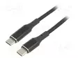 KAAPELI - USB 2.0 - USB C PISTOKE,MOLEMMIN PUOLIN - 1M - MUSTA - 100W - USB kaapelit ja adapterit - CU0181 - 1