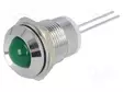 MERKKIVALO: LED - KUPERA - VIHREÄ - Ø12MM - PIIRILEVYLLE - MESSINKI - Merkkivalot ja pienoislamput - 2676.8081 - 1
