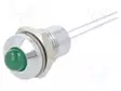 MERKKIVALO: LED - KUPERA - VIHREÄ - 2,2VDC - Ø8MM - IP40 - 2PIN - METALLI - Merkkivalot ja pienoislamput - 19040001 - 1
