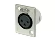 NEUTRIK - XLR MOUNTING CONNECTOR, 3-PIN FEMALE, SOLDER CONTACTS, NICKEL HOUSING, SILVER CONTACTS - XLR liittimet ja tarvikkeet - NC3FP1 - 1