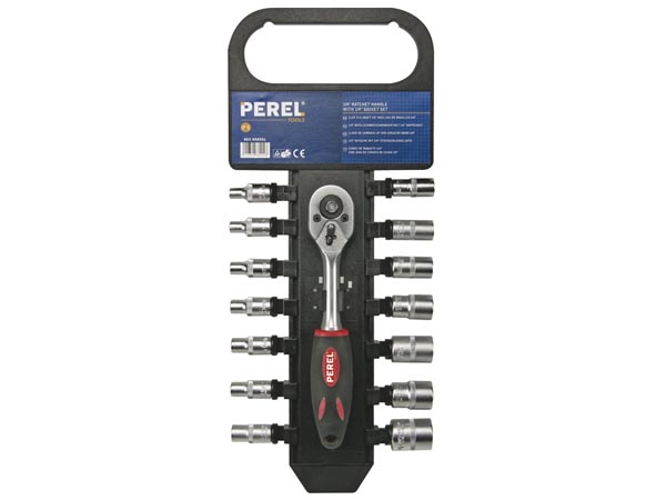 1/4'' RATCHET HANDLE WITH 1/4'' SOCKET SET - 14 pcs - Kuusiokolo- ja TORX avaimet - HSOSS1 - 1