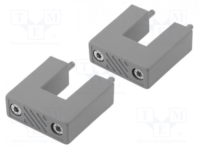 1U-ETUPANEELIN KAHVA - 180 - KAHVA X2,TULPAT,RUUVI X4 - VÄRI: HARMA - Räkkikotelot 19' - RT-32180201 - 1