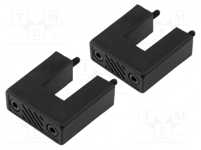 1U-ETUPANEELIN KAHVA - 180 - KAHVA X2,TULPAT,RUUVI X4 - VÄRI: MUSTA - Räkkikotelot 19' - RT-32180211 - 1